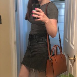 Everlane Raw Edge Denim Skirt